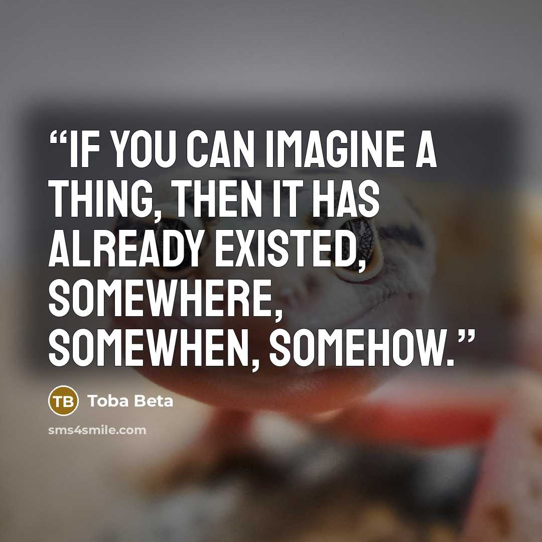 “If you can imagine a thing, then it has already existed, somewhere, somewhen, somehow.” quote by Toba Beta