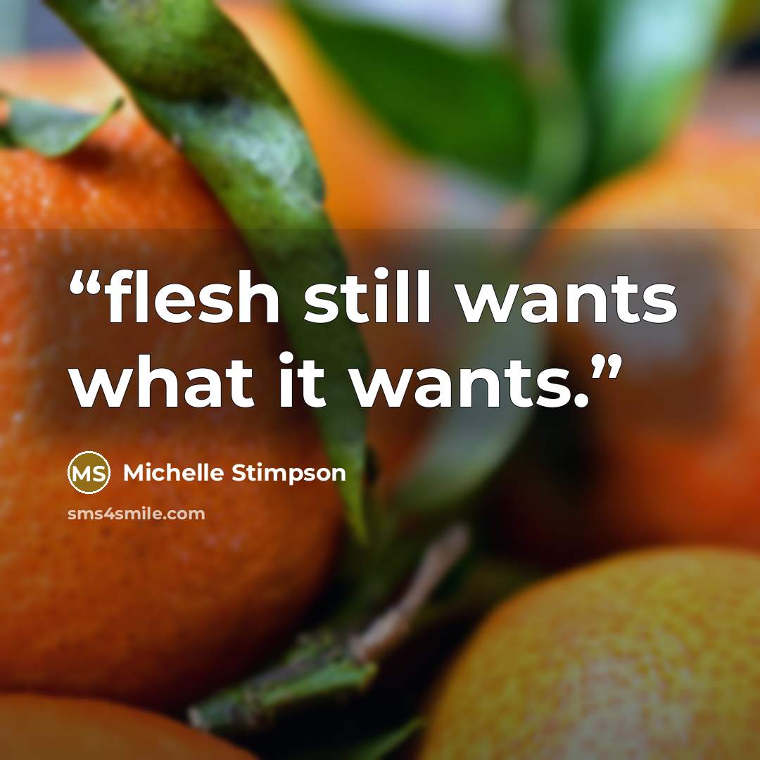 “flesh still wants what it wants.” quote by Michelle Stimpson