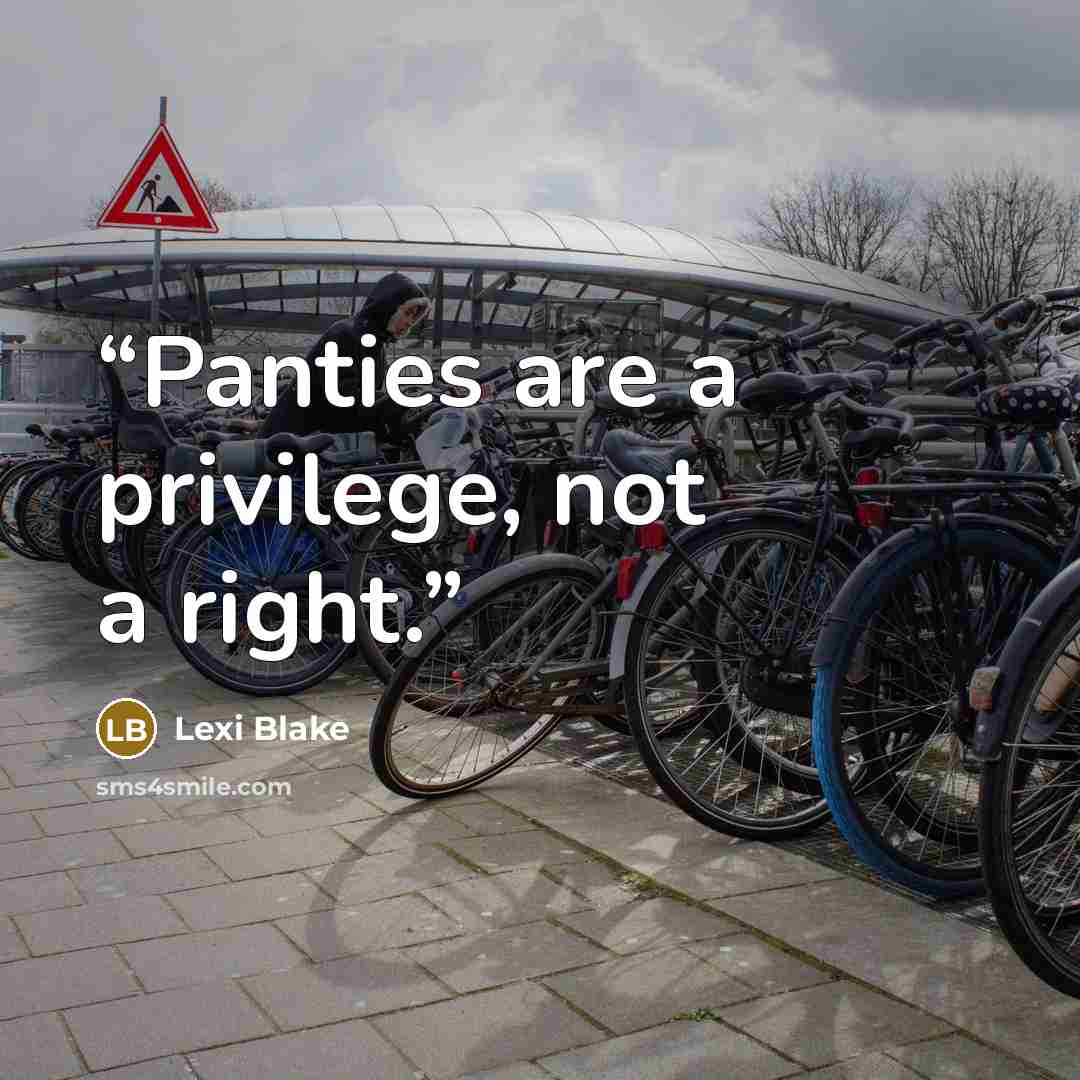 “Panties are a privilege, not a right.” quote by Lexi Blake