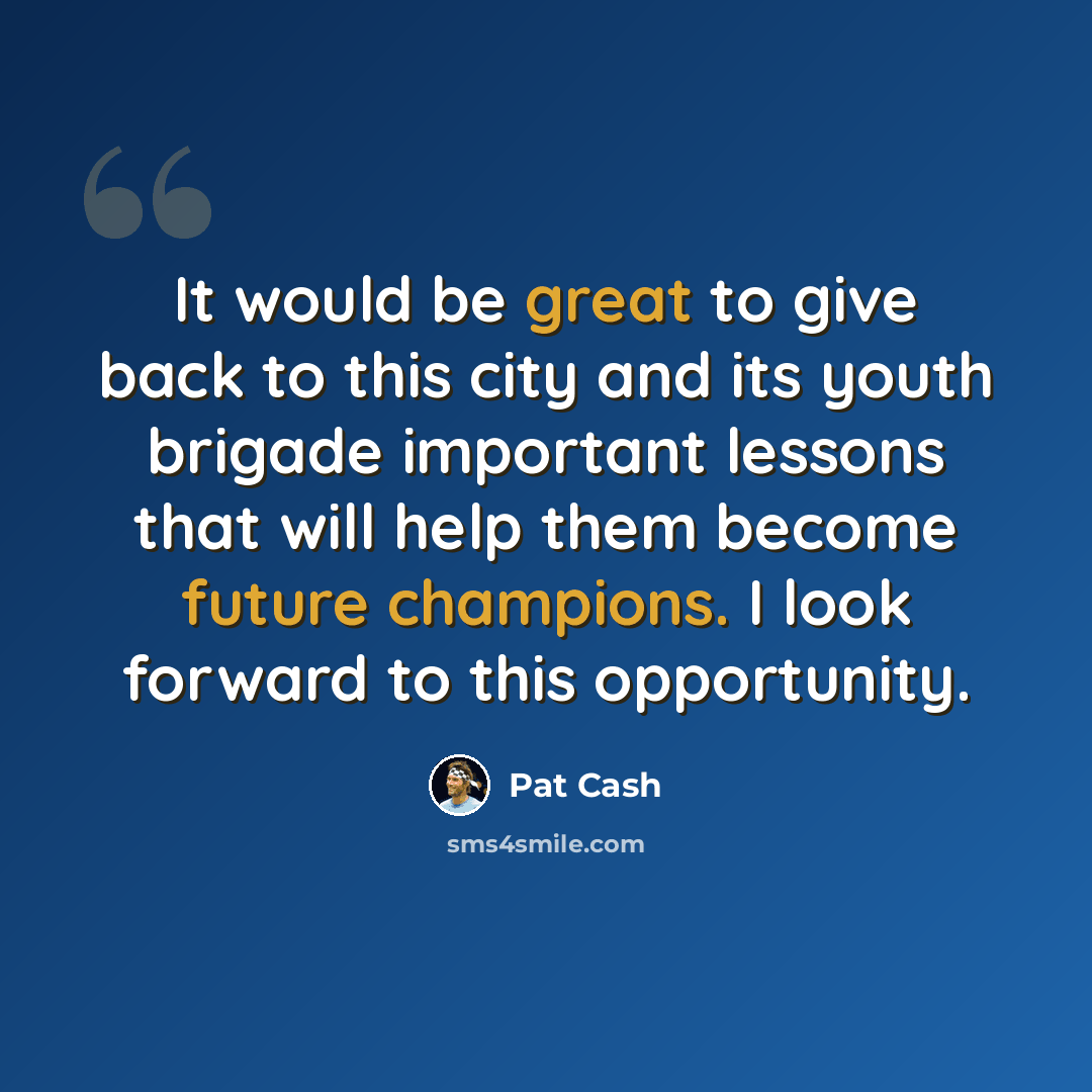 “It would be great to give back to this city and its youth brigade important lessons that will help them become future champions. I look forward to this opportunity.” quote by Pat Cash
