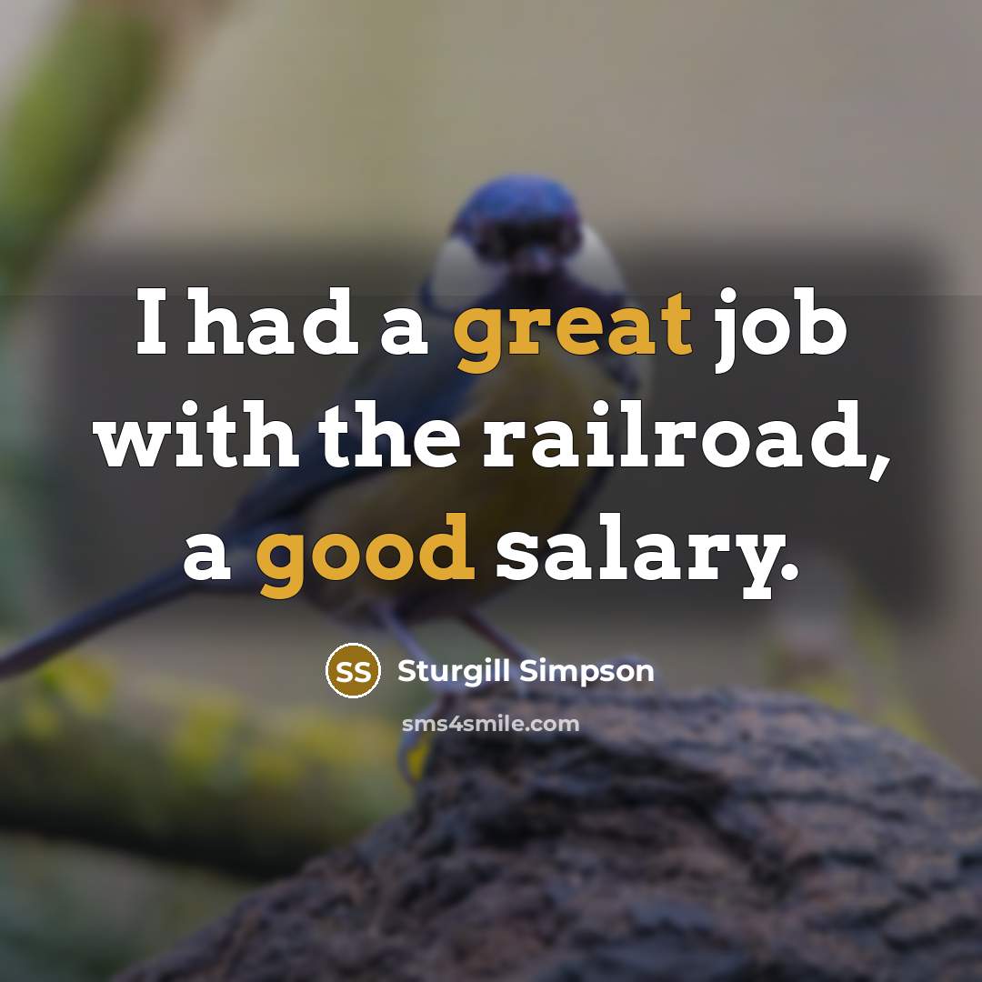 “I had a great job with the railroad, a good salary.” quote by Sturgill Simpson