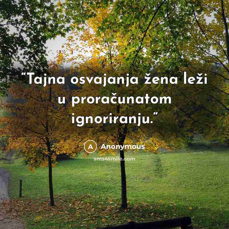 “Tajna osvajanja žena leži u proračunatom ignoriranju.” quote by Anonymous