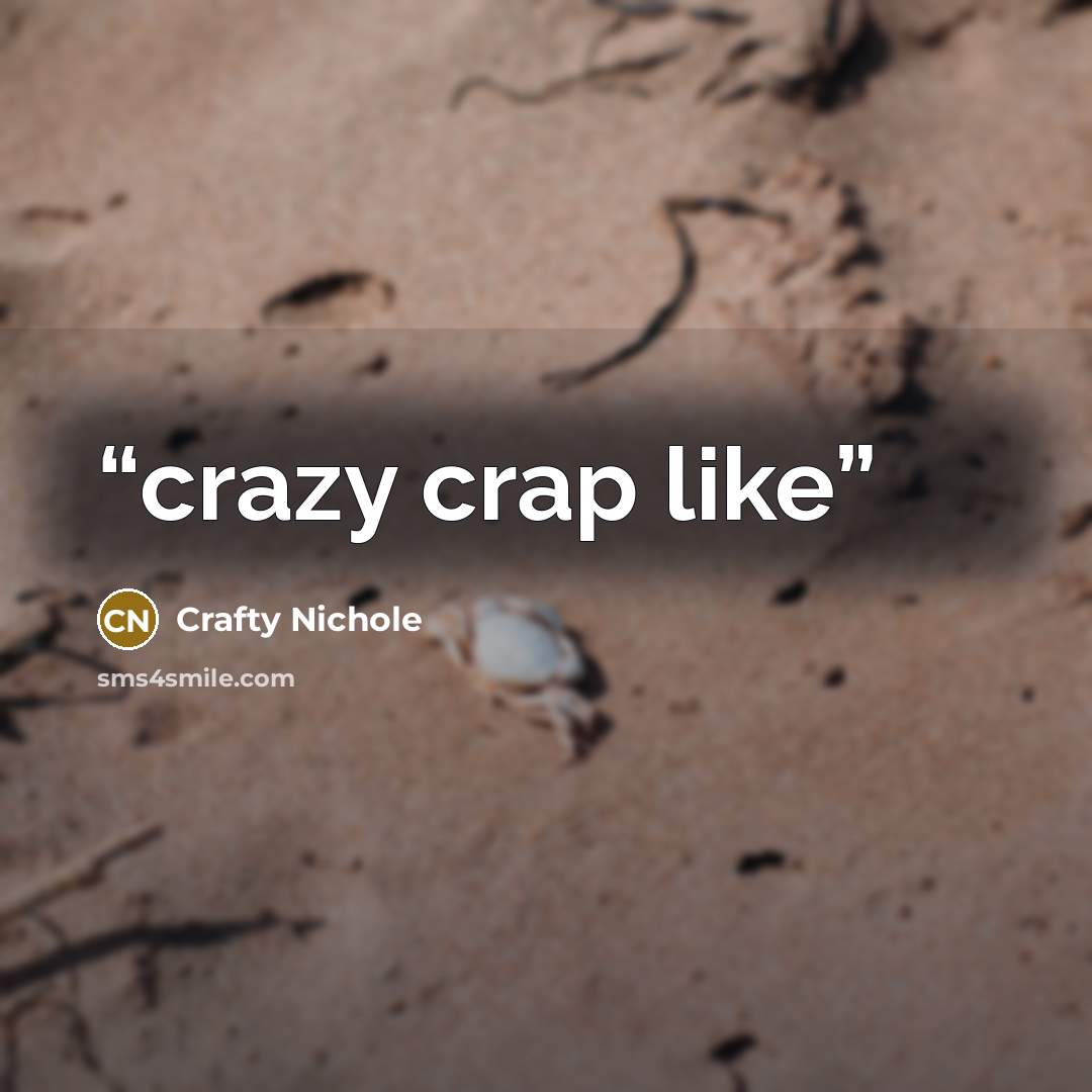 “crazy crap like” quote by Crafty Nichole