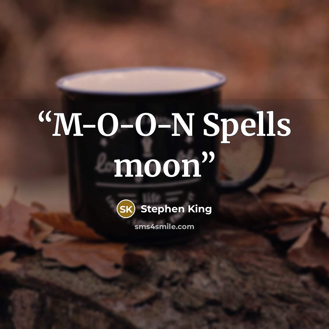 “M-O-O-N Spells moon” quote by Stephen King