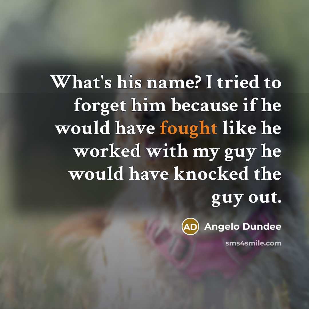 “What's his name? I tried to forget him because if he would have fought like he worked with my guy he would have knocked the guy out.” quote by Angelo Dundee