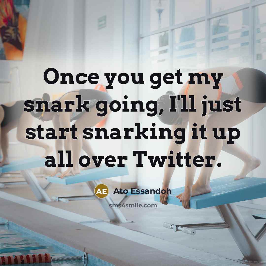 “Once you get my snark going, I'll just start snarking it up all over Twitter.” quote by Ato Essandoh