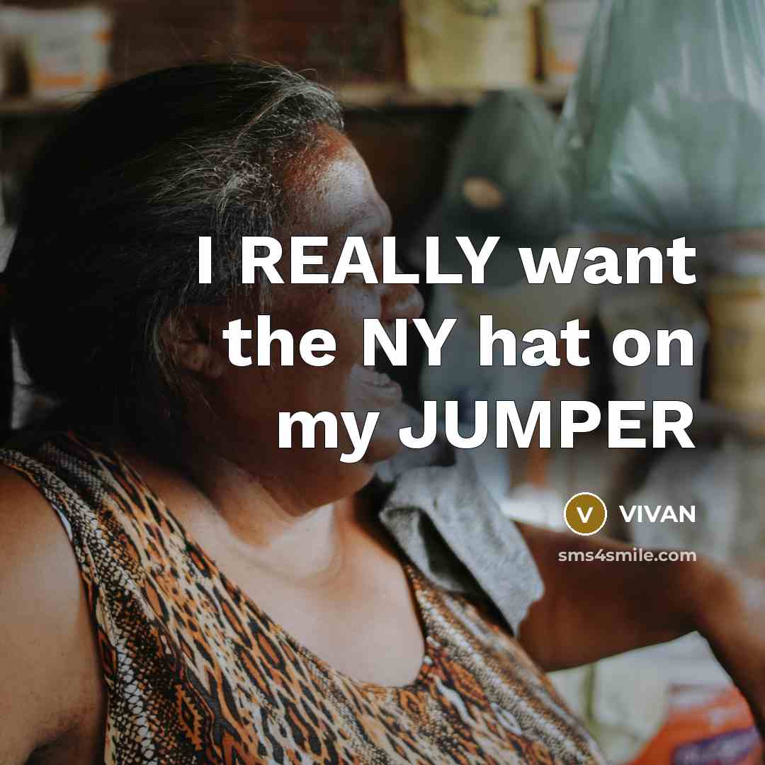 “I REALLY want the NY hat on my JUMPER” quote by VIVAN