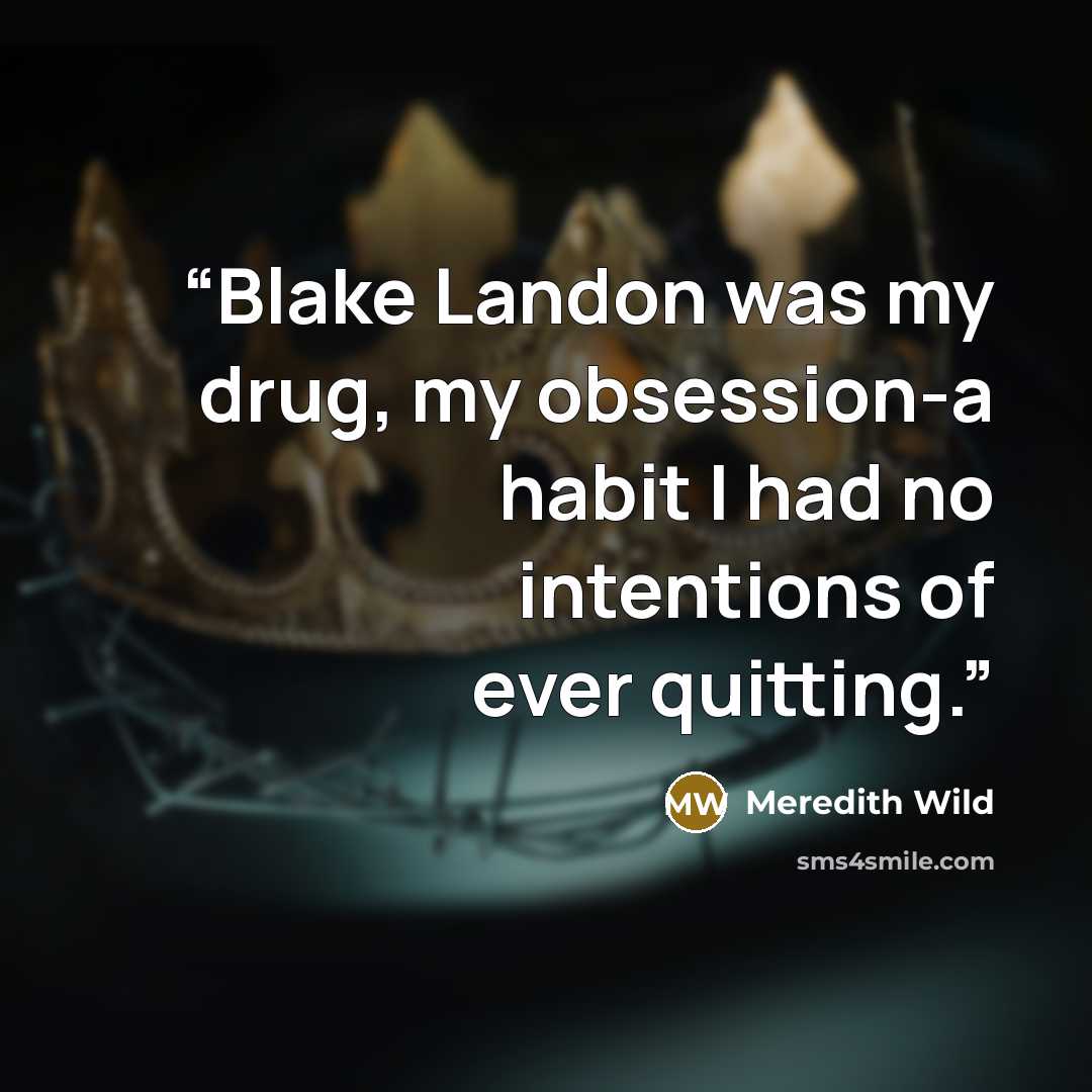 “Blake Landon was my drug, my obsession-a habit I had no intentions of ever quitting.” quote by Meredith Wild