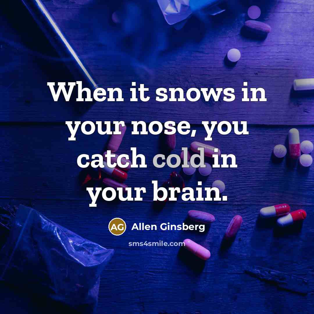 “When it snows in your nose, you catch cold in your brain.” quote by Allen Ginsberg