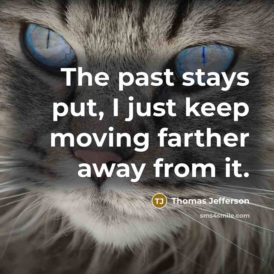 “The past stays put, I just keep moving farther away from it.” quote by Thomas Jefferson