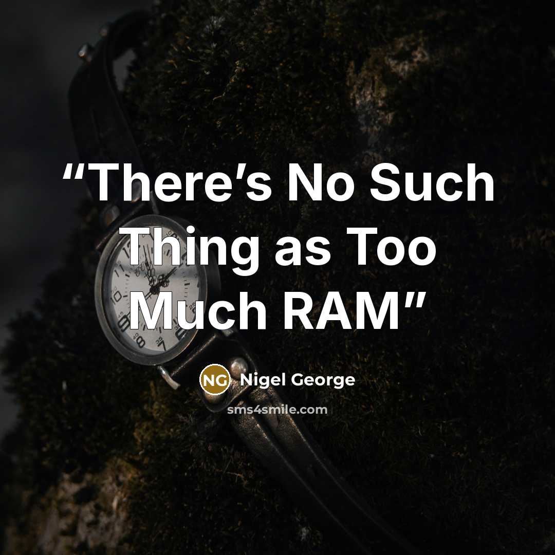 “There’s No Such Thing as Too Much RAM” quote by Nigel George