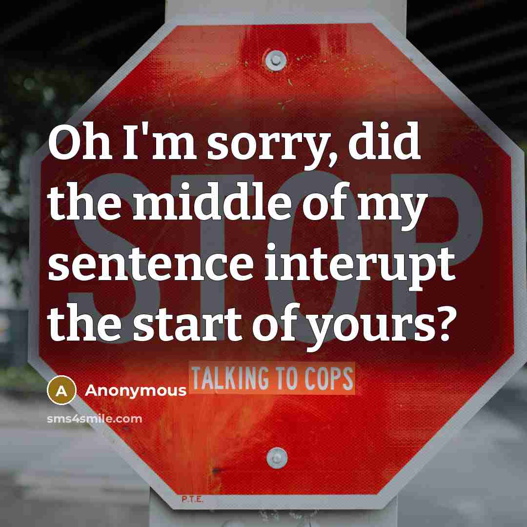 “Oh I'm sorry, did the middle of my sentence interupt the start of yours?” quote by Anonymous