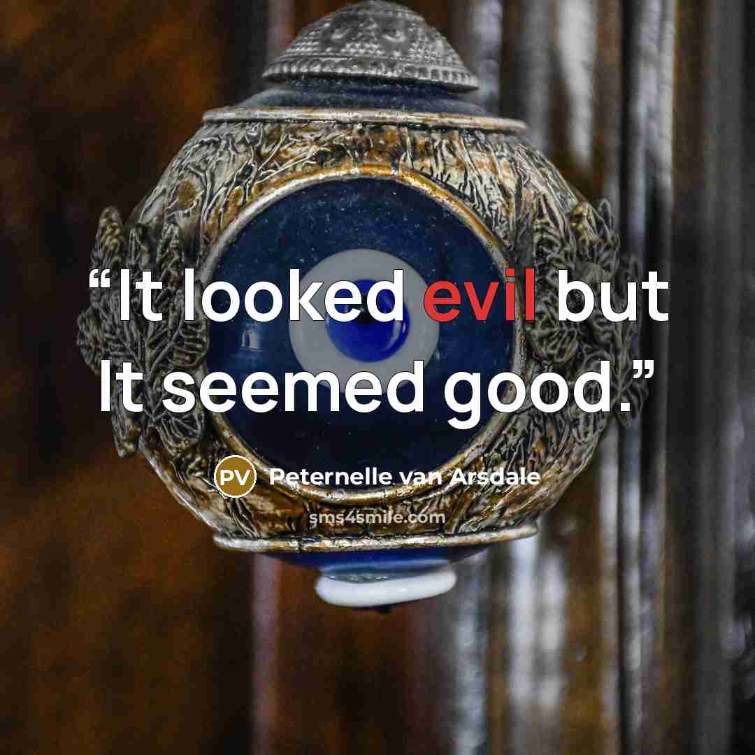 “It looked evil but It seemed good.” quote by Peternelle van Arsdale