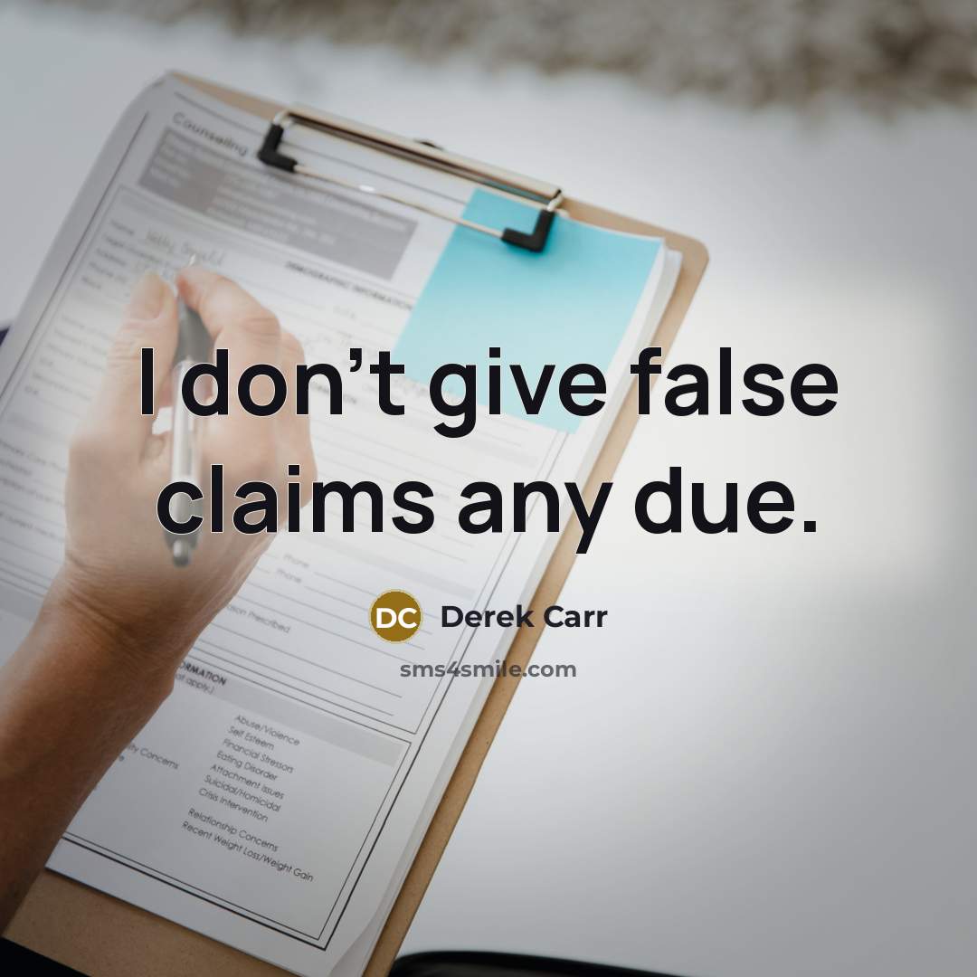 “I don't give false claims any due.” quote by Derek Carr