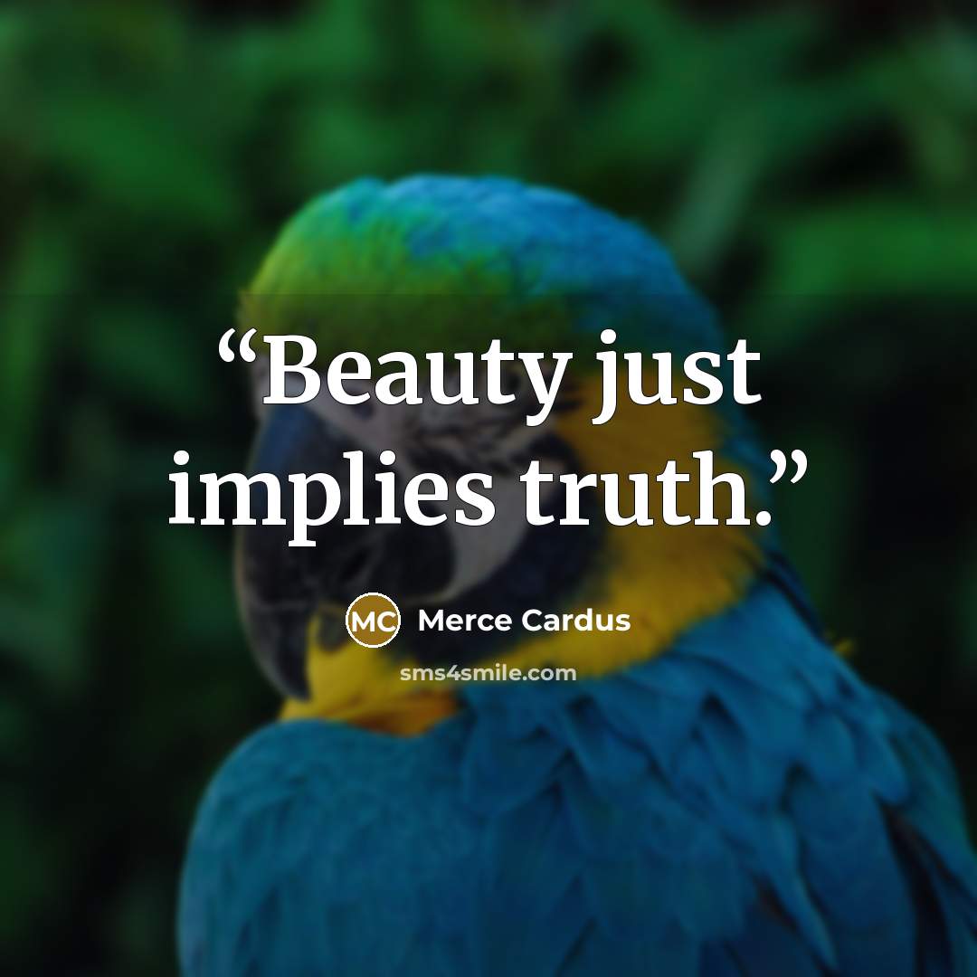 “Beauty just implies truth.” quote by Merce Cardus