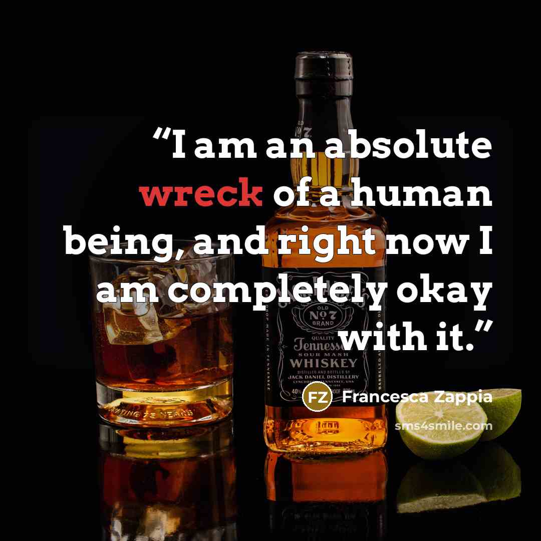 “I am an absolute wreck of a human being, and right now I am completely okay with it.” quote by Francesca Zappia