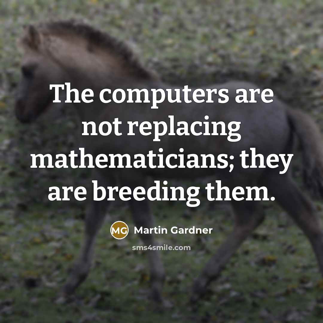 “The computers are not replacing mathematicians; they are breeding them.” quote by Martin Gardner