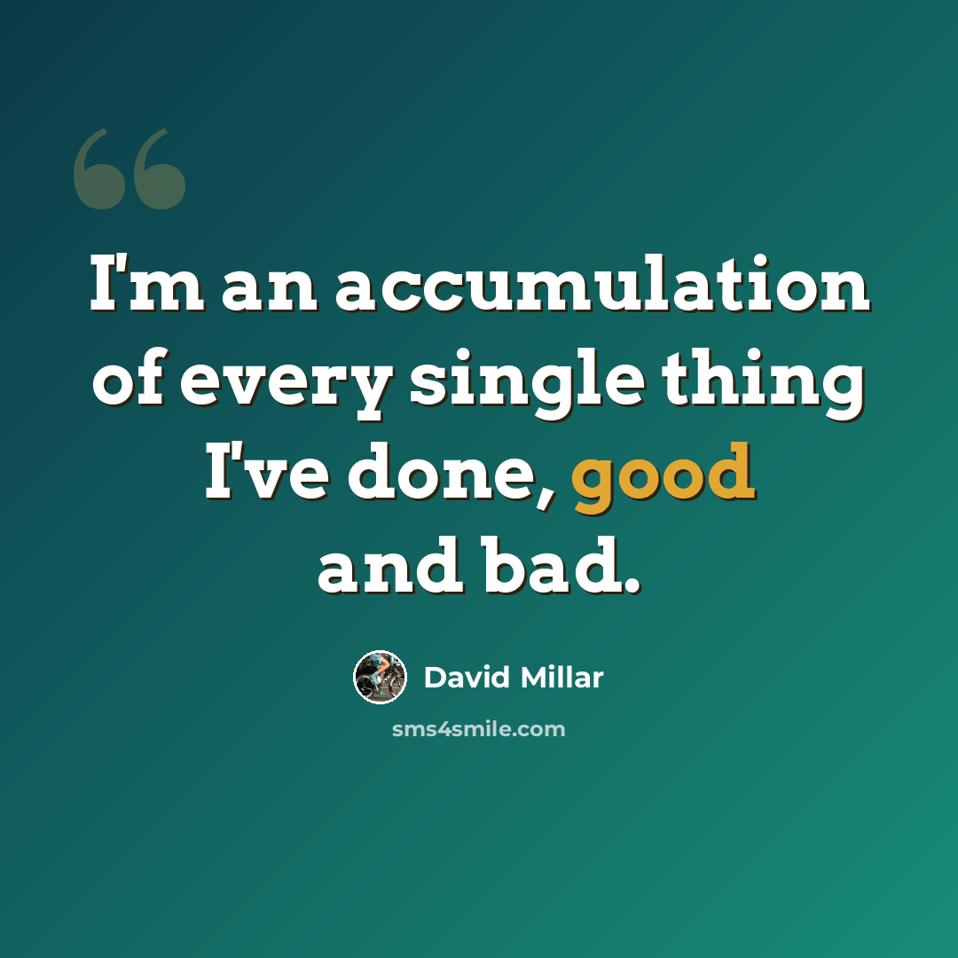 “I'm an accumulation of every single thing I've done, good and bad.” quote by David Millar