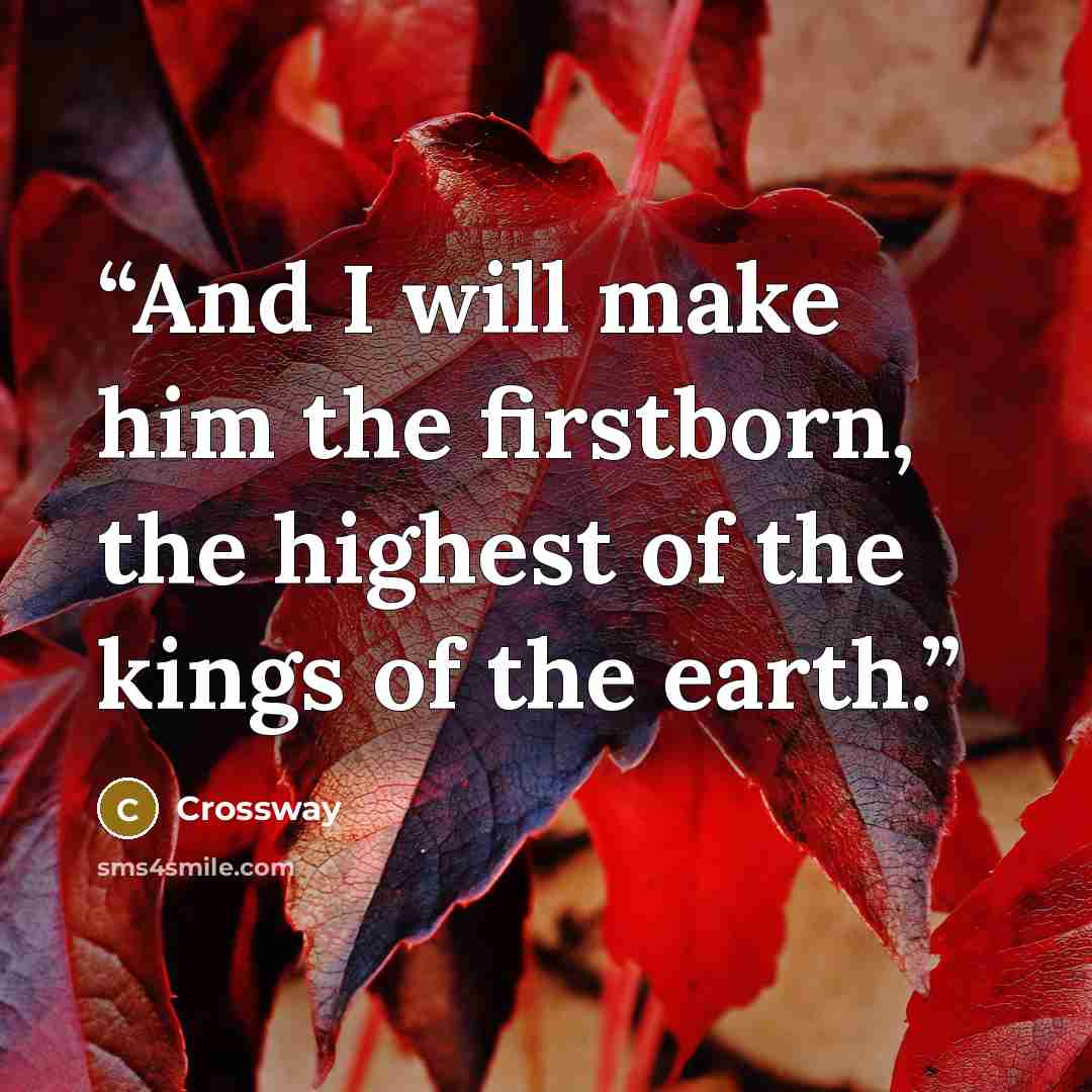“And I will make him the firstborn, the highest of the kings of the earth.” quote by Crossway