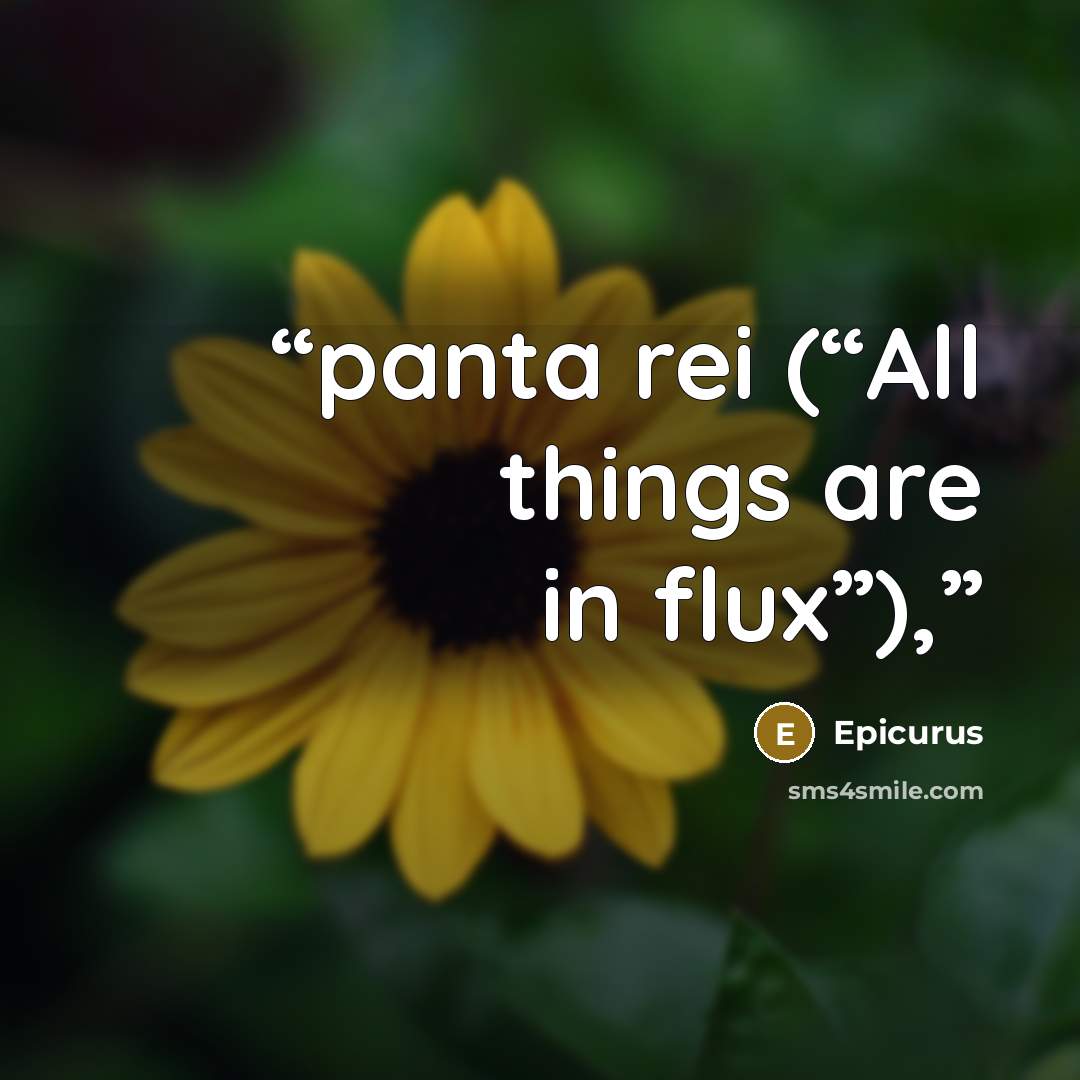 “panta rei (“All things are in flux”),” quote by Epicurus