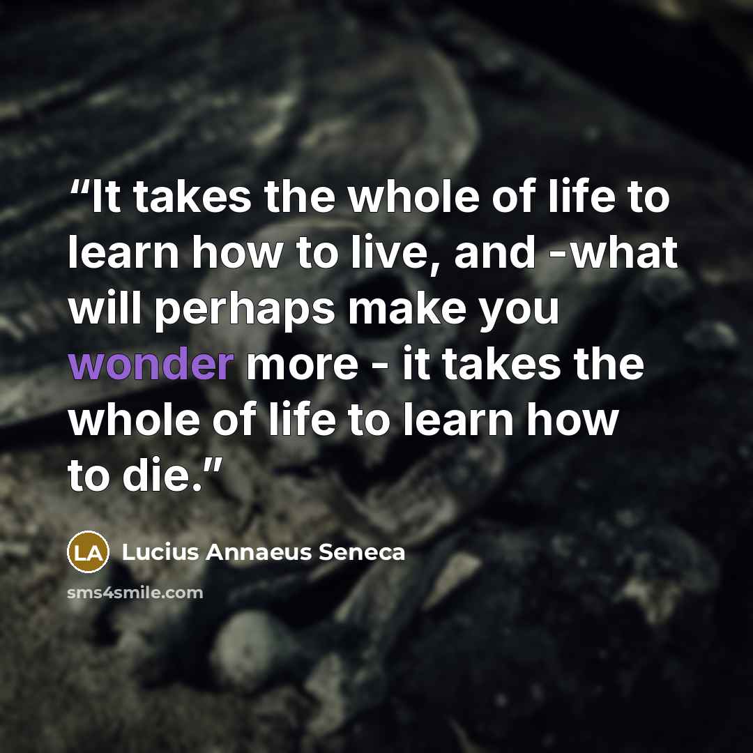 “It takes the whole of life to learn how to live, and -what will perhaps make you wonder more - it takes the whole of life to learn how to die.” quote by Lucius Annaeus Seneca
