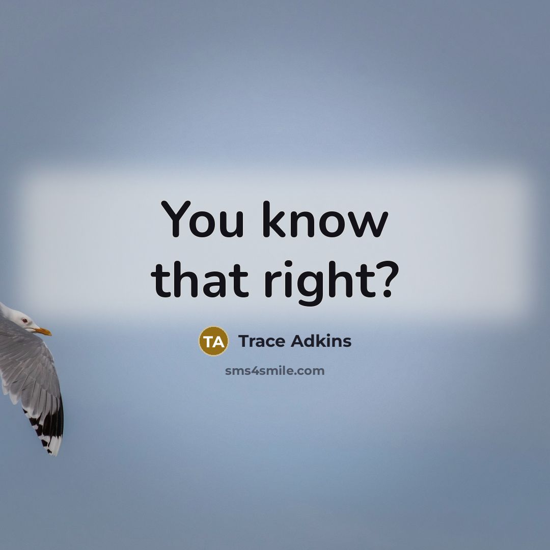 “You know that right?” quote by Trace Adkins