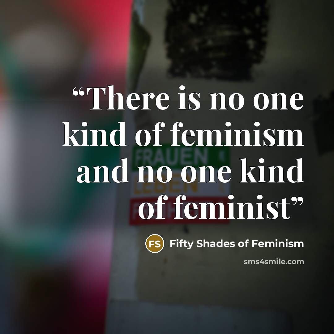“There is no one kind of feminism and no one kind of feminist” quote by Fifty Shades of Feminism