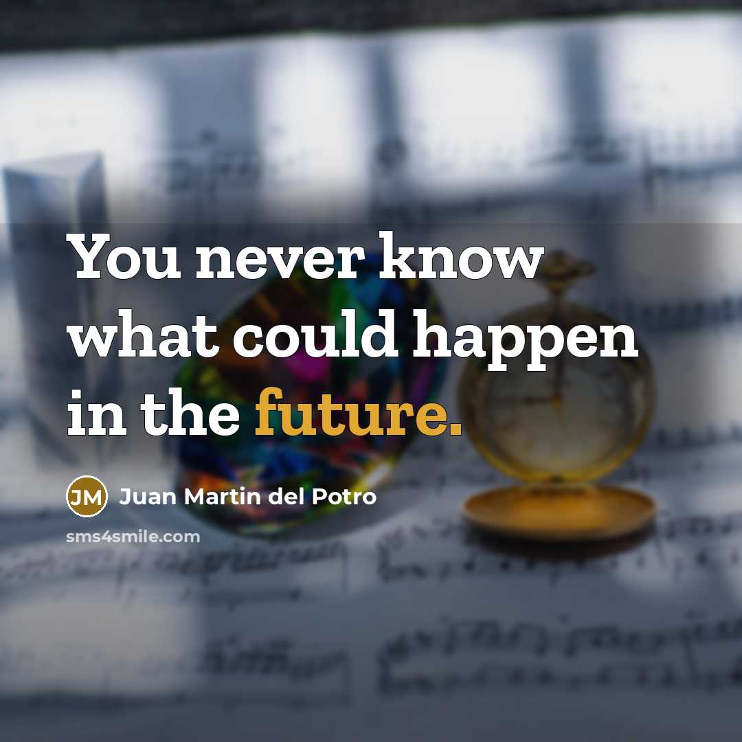 “You never know what could happen in the future.” quote by Juan Martin del Potro