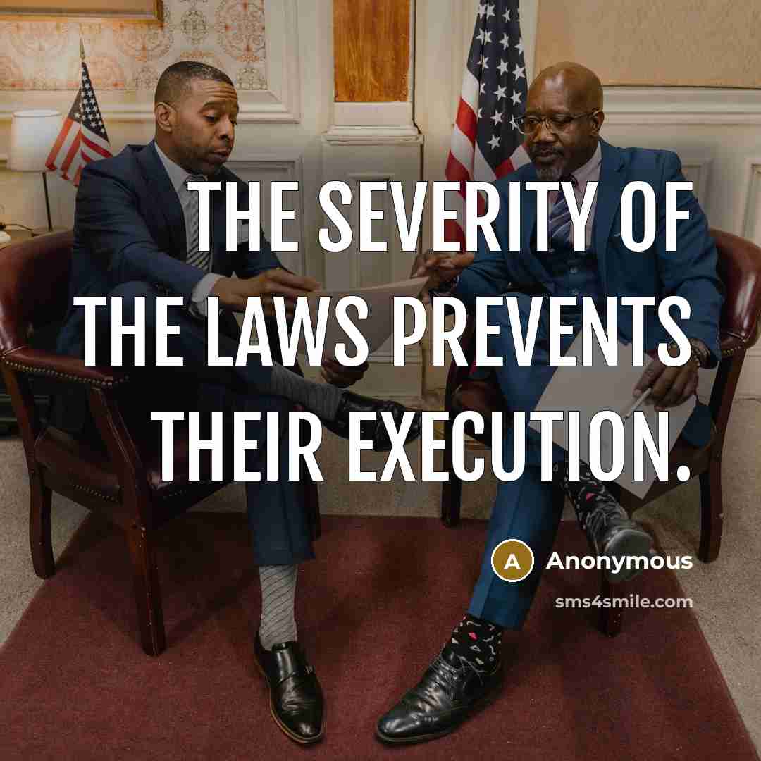 “The severity of the laws prevents their execution.” quote by Anonymous