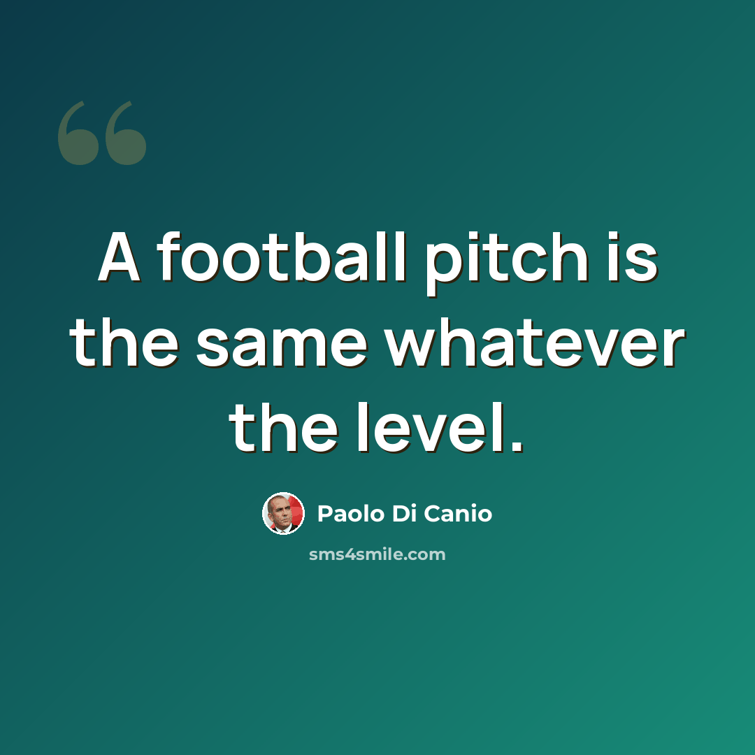 “A football pitch is the same whatever the level.” quote by Paolo di Canio