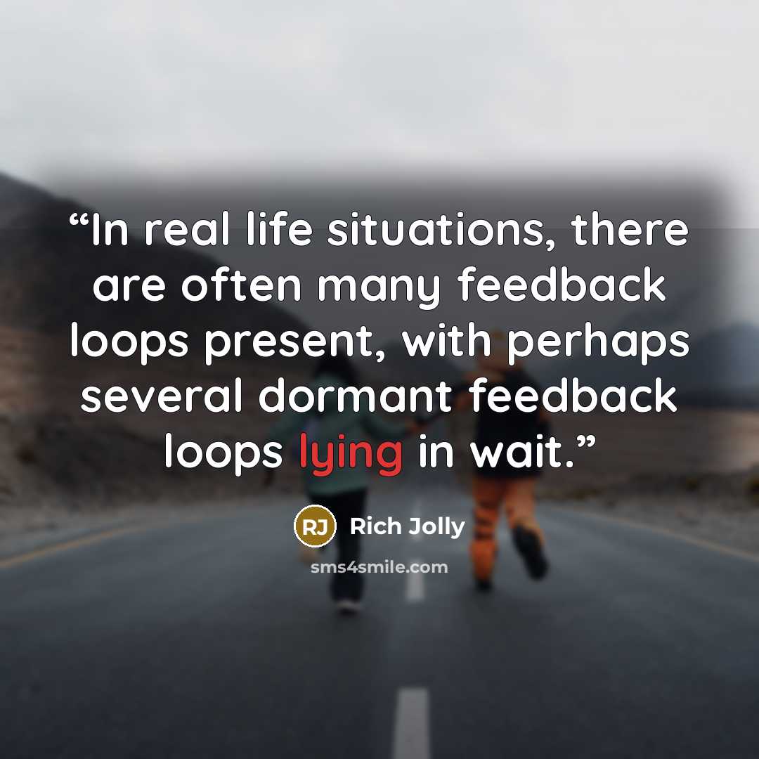 “In real life situations, there are often many feedback loops present, with perhaps several dormant feedback loops lying in wait.” quote by Rich Jolly