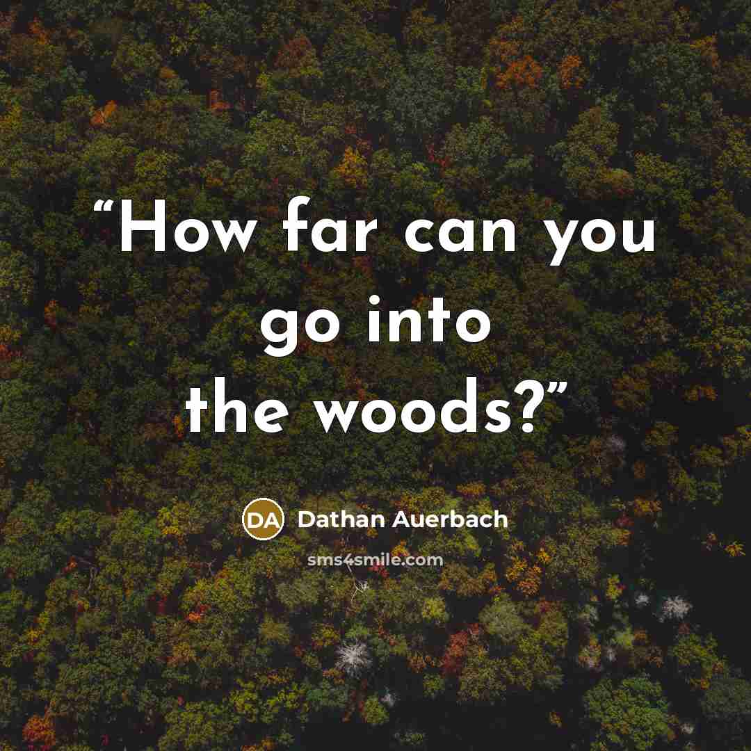 “How far can you go into the woods?” quote by Dathan Auerbach