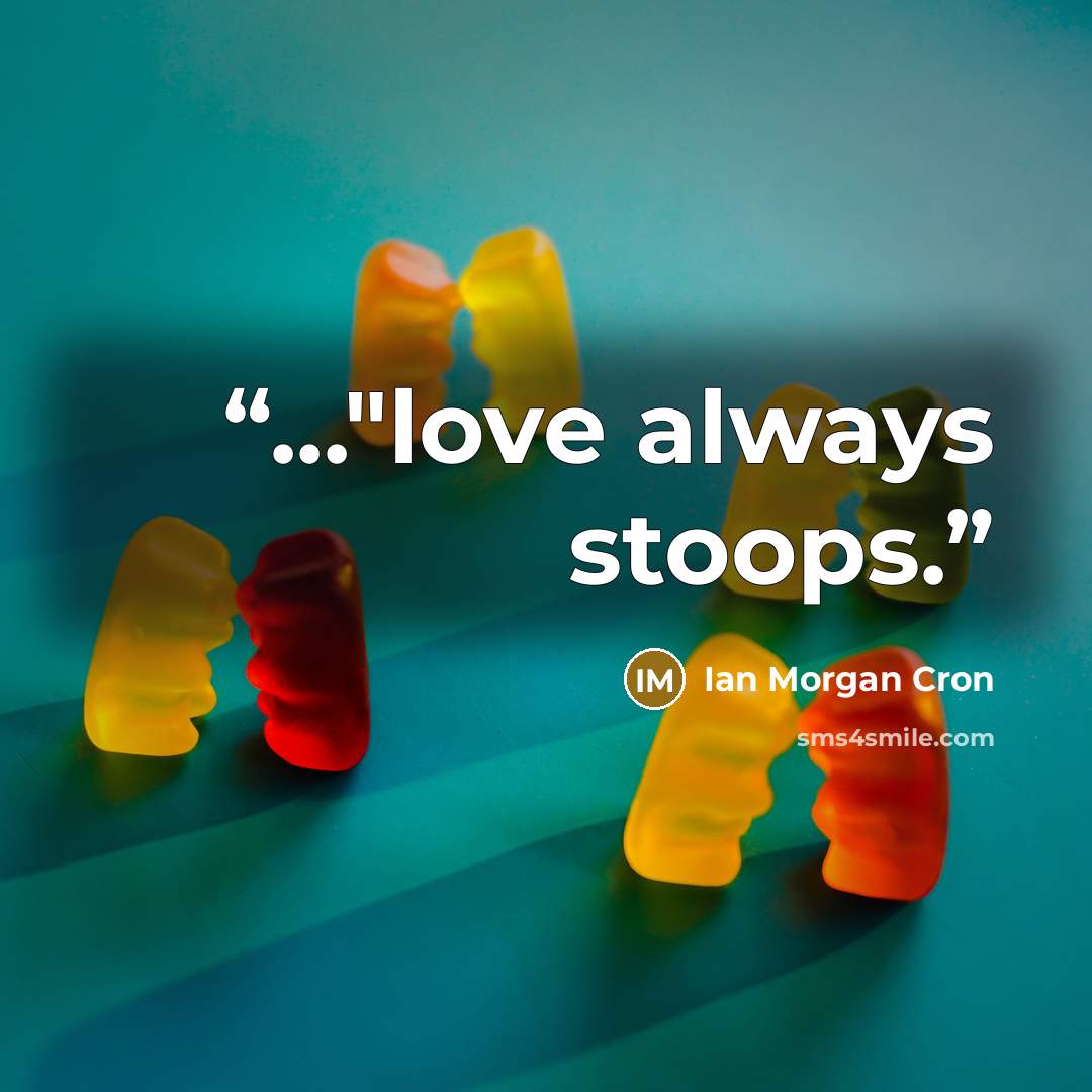 “..."love always stoops.” quote by Ian Morgan Cron