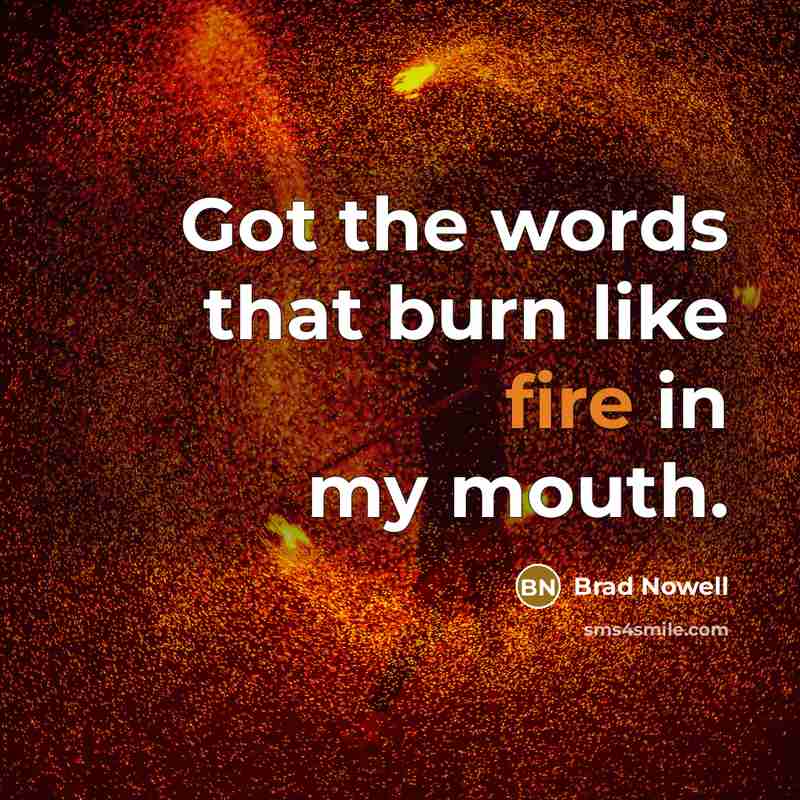 “Got the words that burn like fire in my mouth.” quote by Brad Nowell