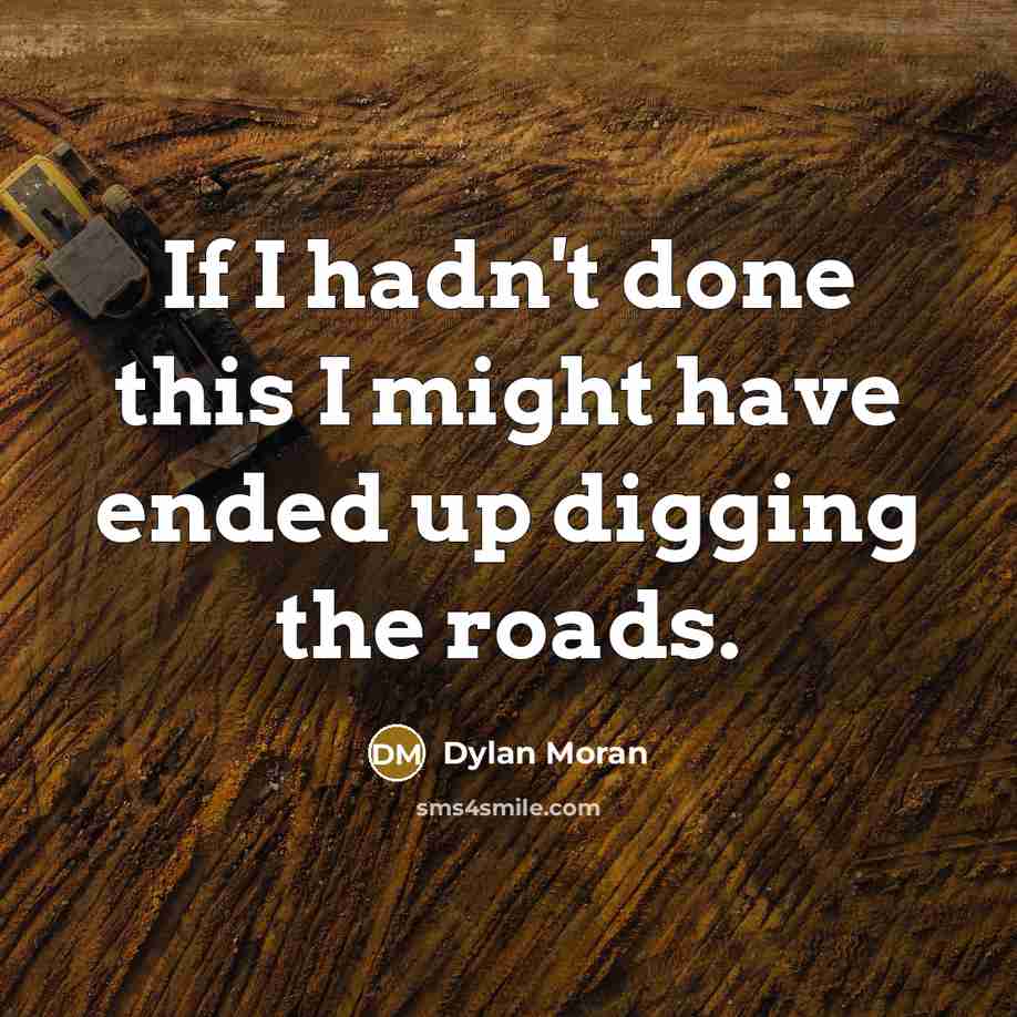 “If I hadn't done this I might have ended up digging the roads.” quote by Dylan Moran