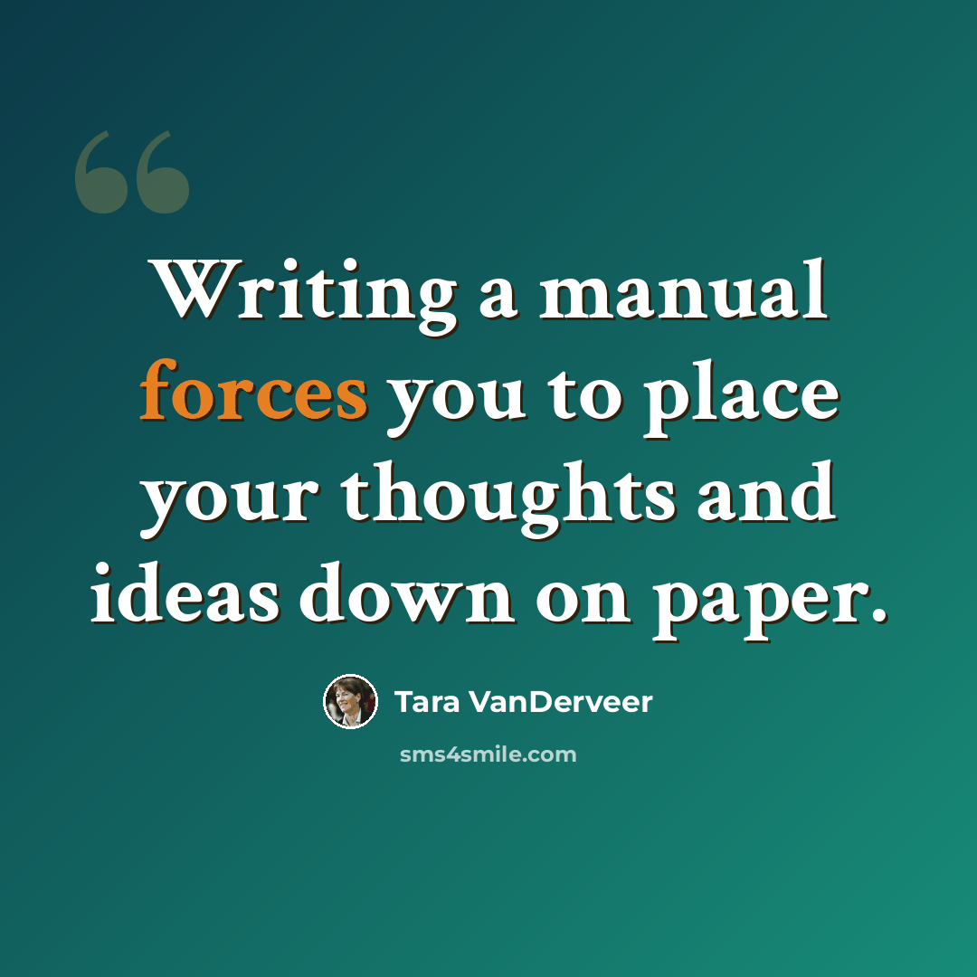 “Writing a manual forces you to place your thoughts and ideas down on paper.” quote by Tara VanDerveer