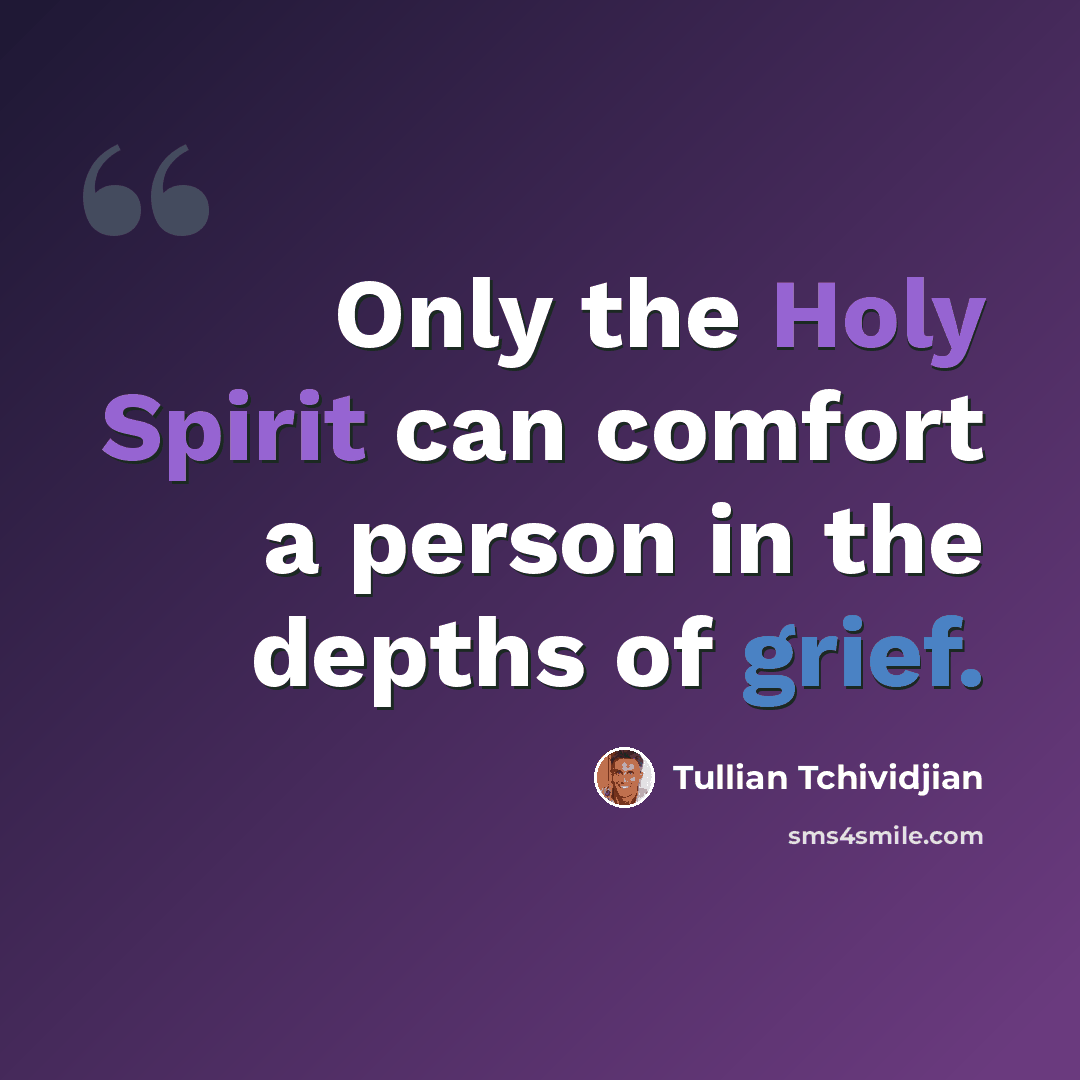 “Only the Holy Spirit can comfort a person in the depths of grief.” quote by Tullian Tchividjian