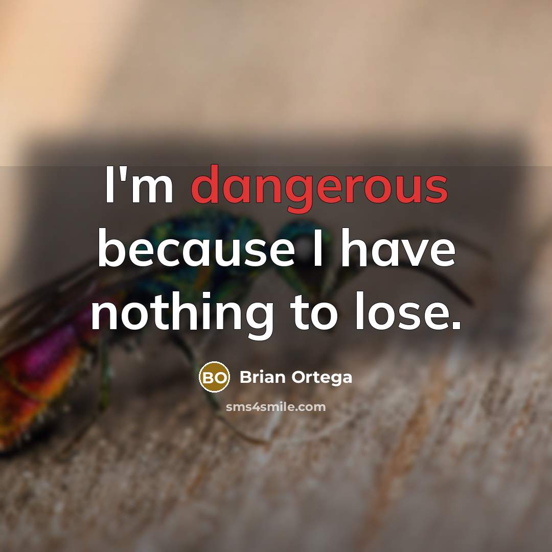 “I'm dangerous because I have nothing to lose.” quote by Brian Ortega