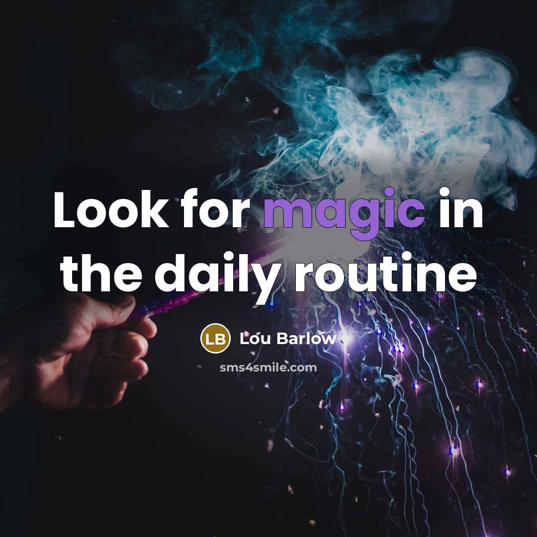 “Look for magic in the daily routine” quote by Lou Barlow