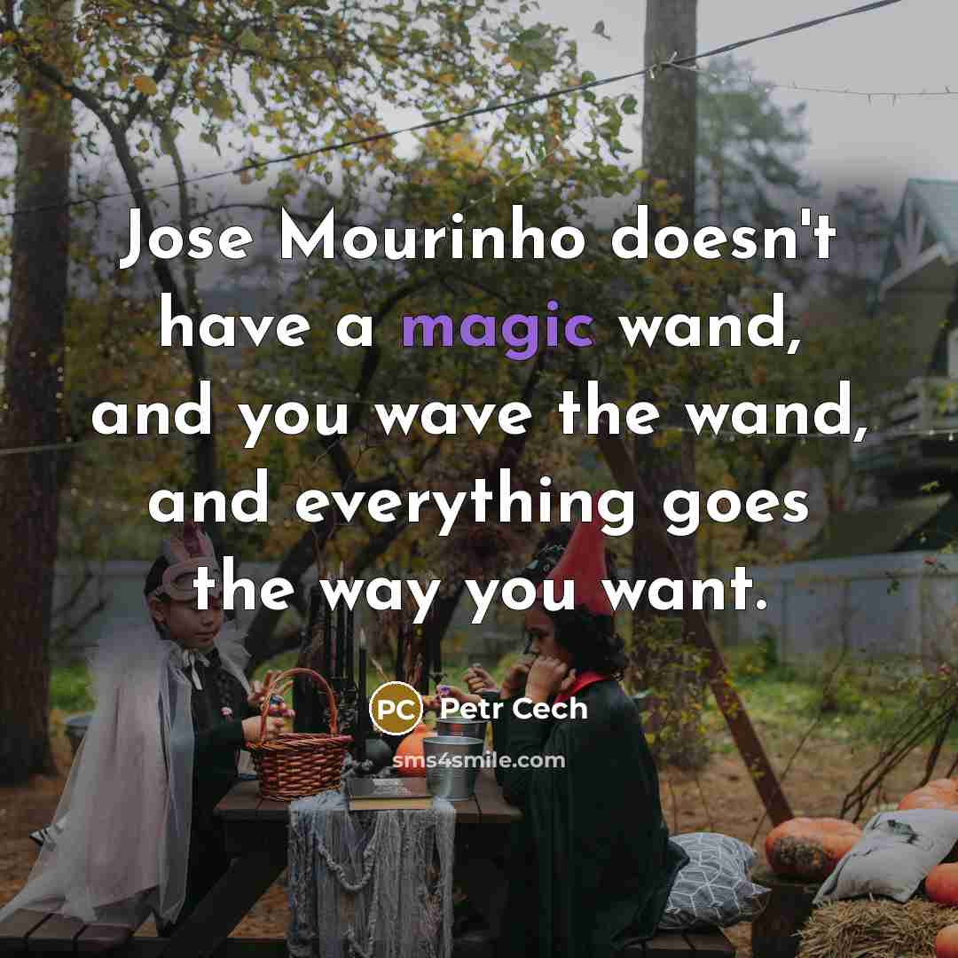 “Jose Mourinho doesn't have a magic wand, and you wave the wand, and everything goes the way you want.” quote by Petr Cech