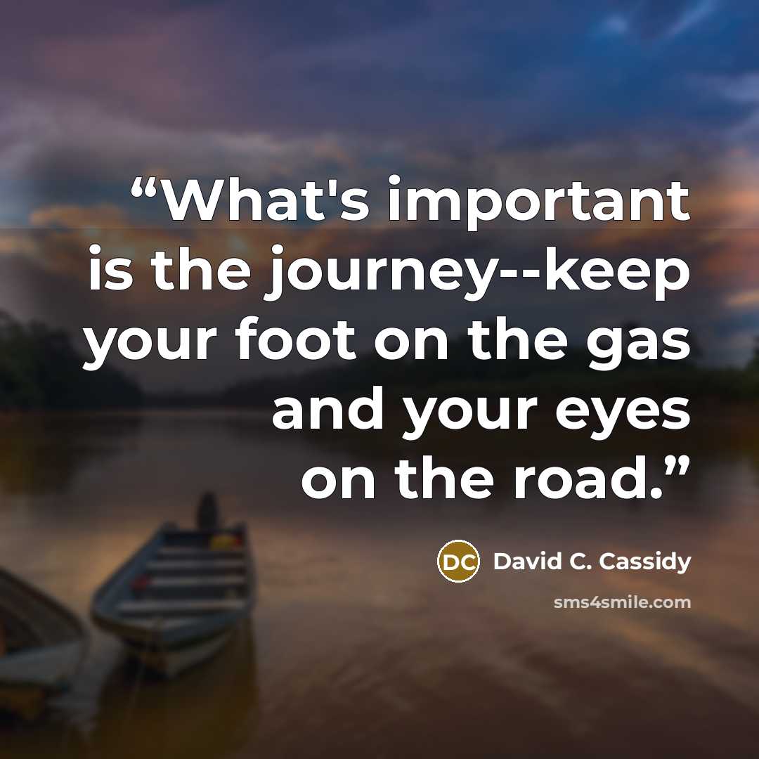 “What's important is the journey--keep your foot on the gas and your eyes on the road.” quote by David C. Cassidy