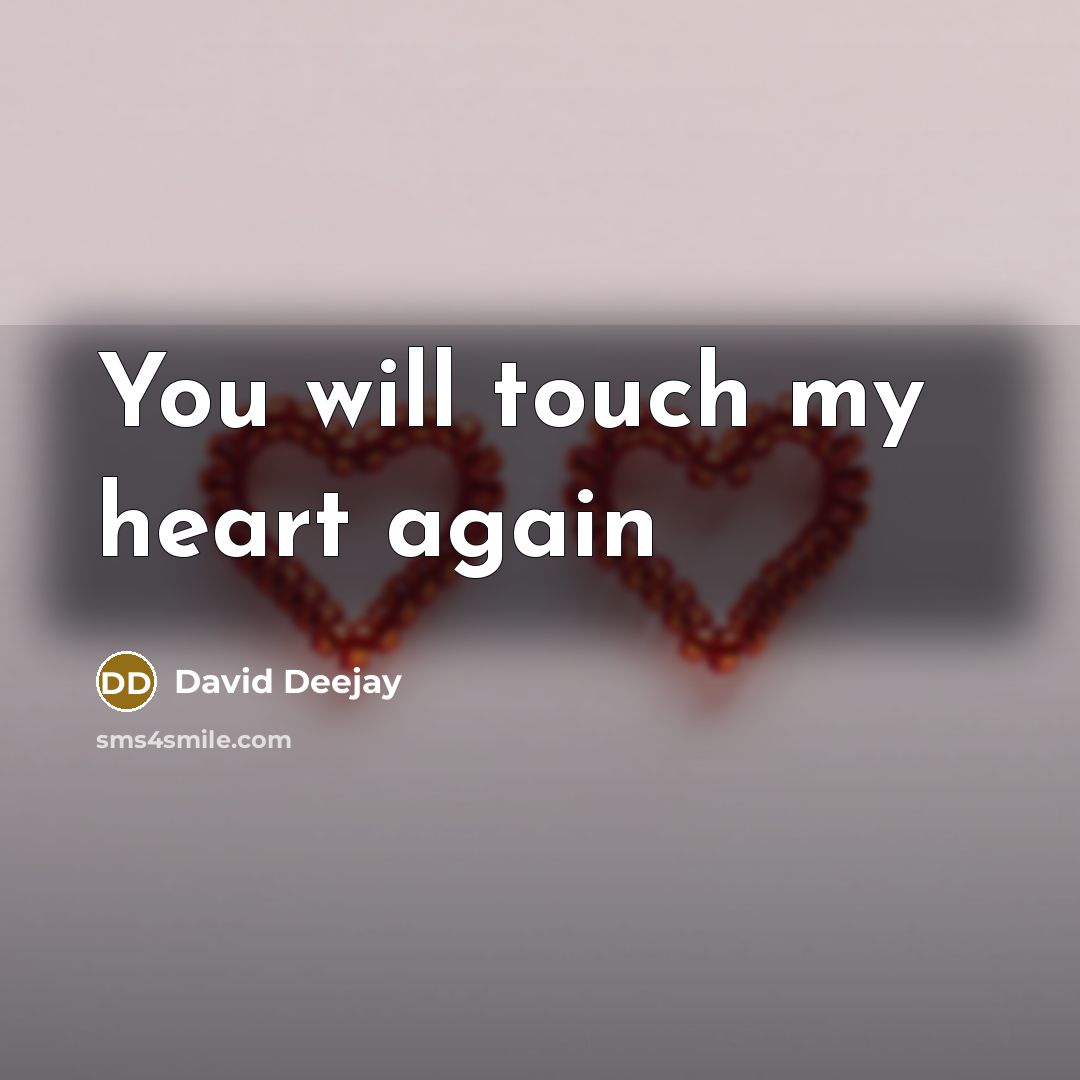 “You will touch my heart again” quote by David Deejay