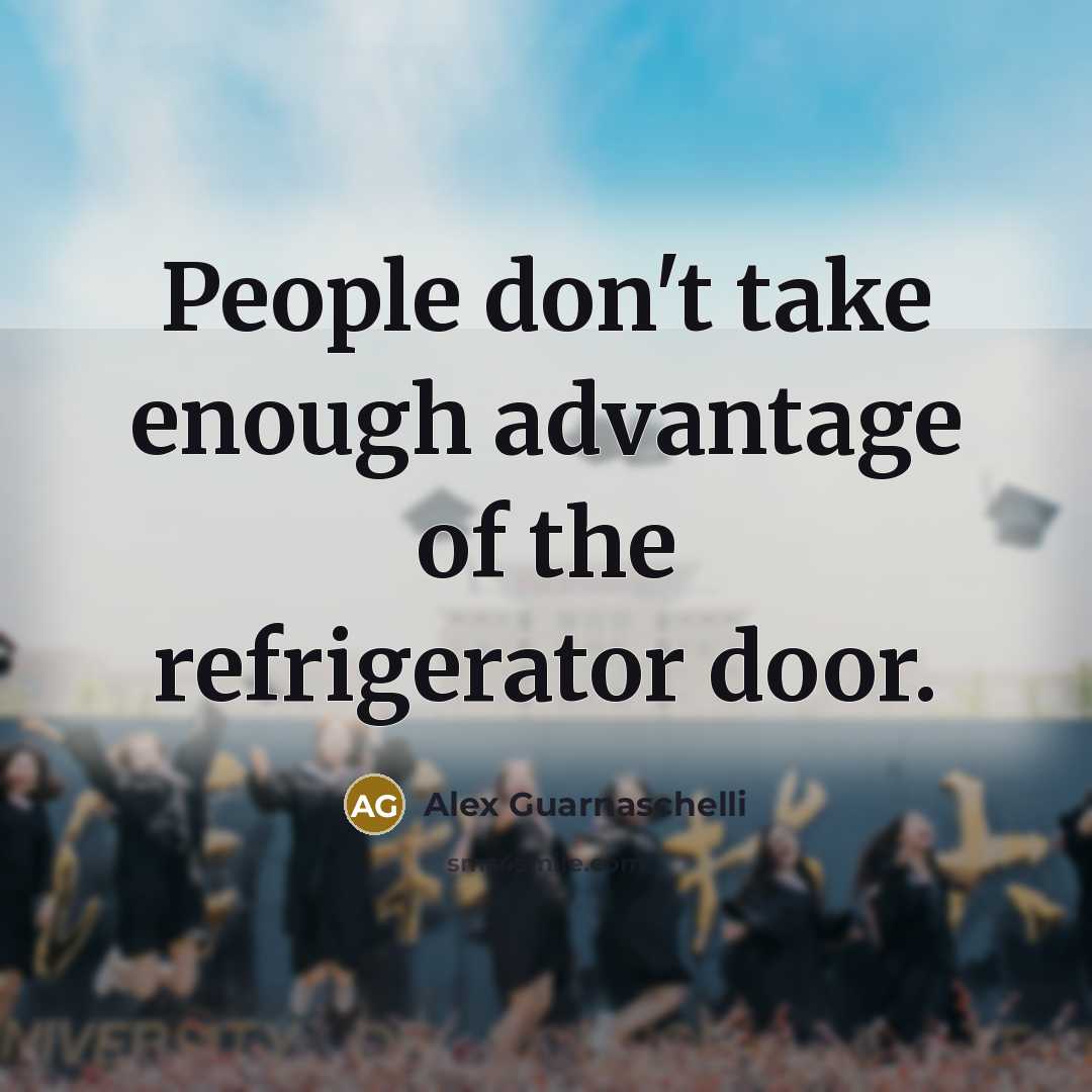 “People don't take enough advantage of the refrigerator door.” quote by Alex Guarnaschelli