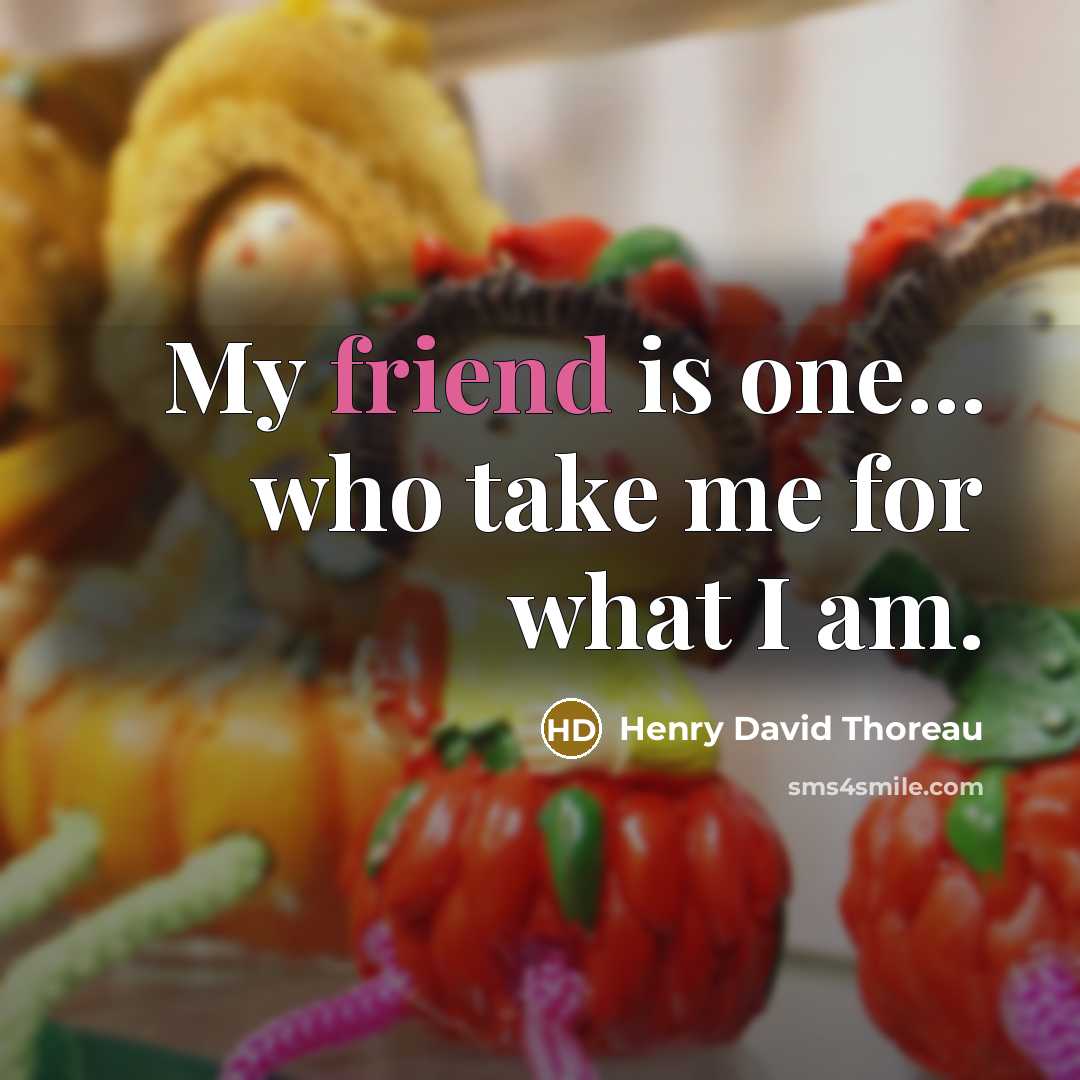 “My friend is one... who take me for what I am.” quote by Henry David Thoreau