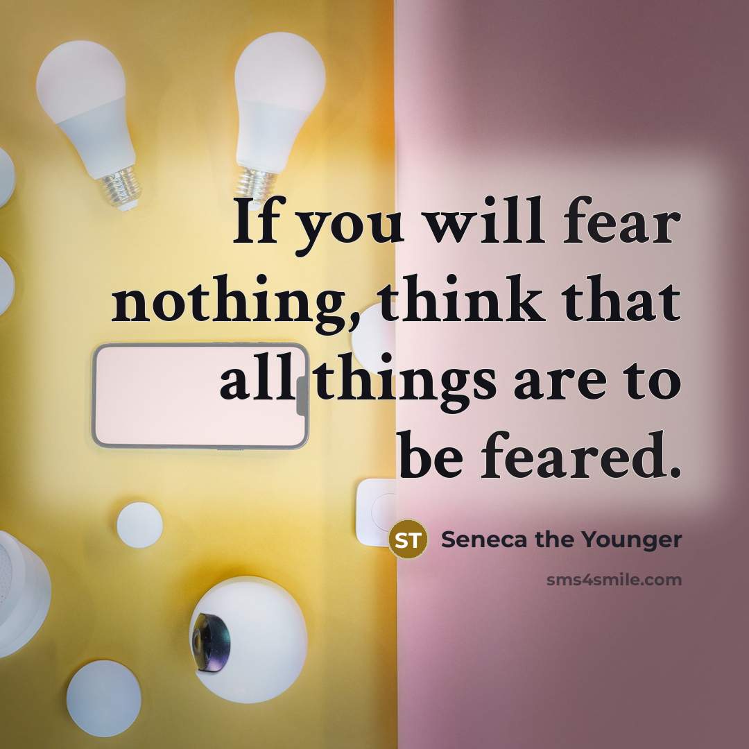 “If you will fear nothing, think that all things are to be feared.” quote by Seneca the Younger