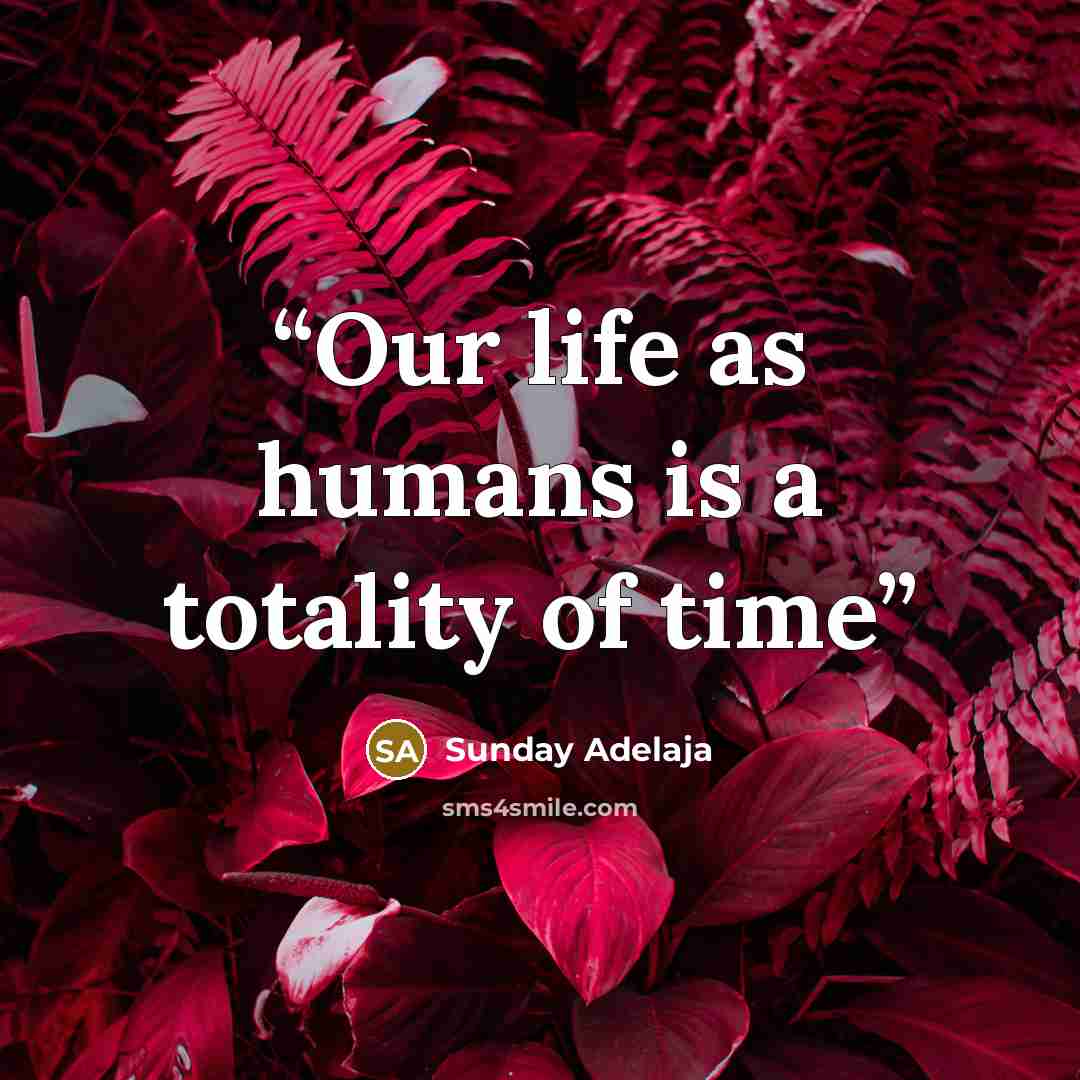 “Our life as humans is a totality of time” quote by Sunday Adelaja