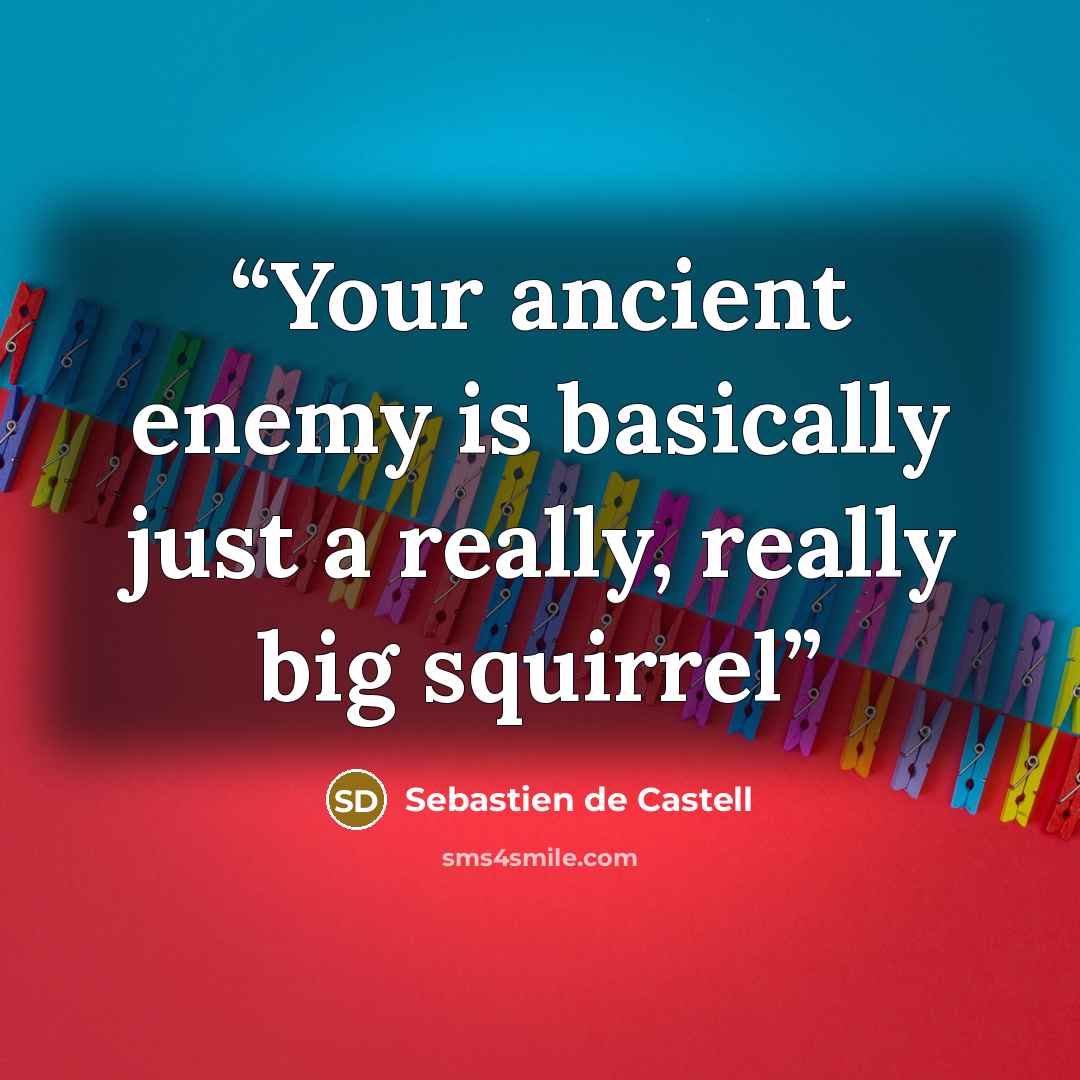 “Your ancient enemy is basically just a really, really big squirrel” quote by Sebastien de Castell