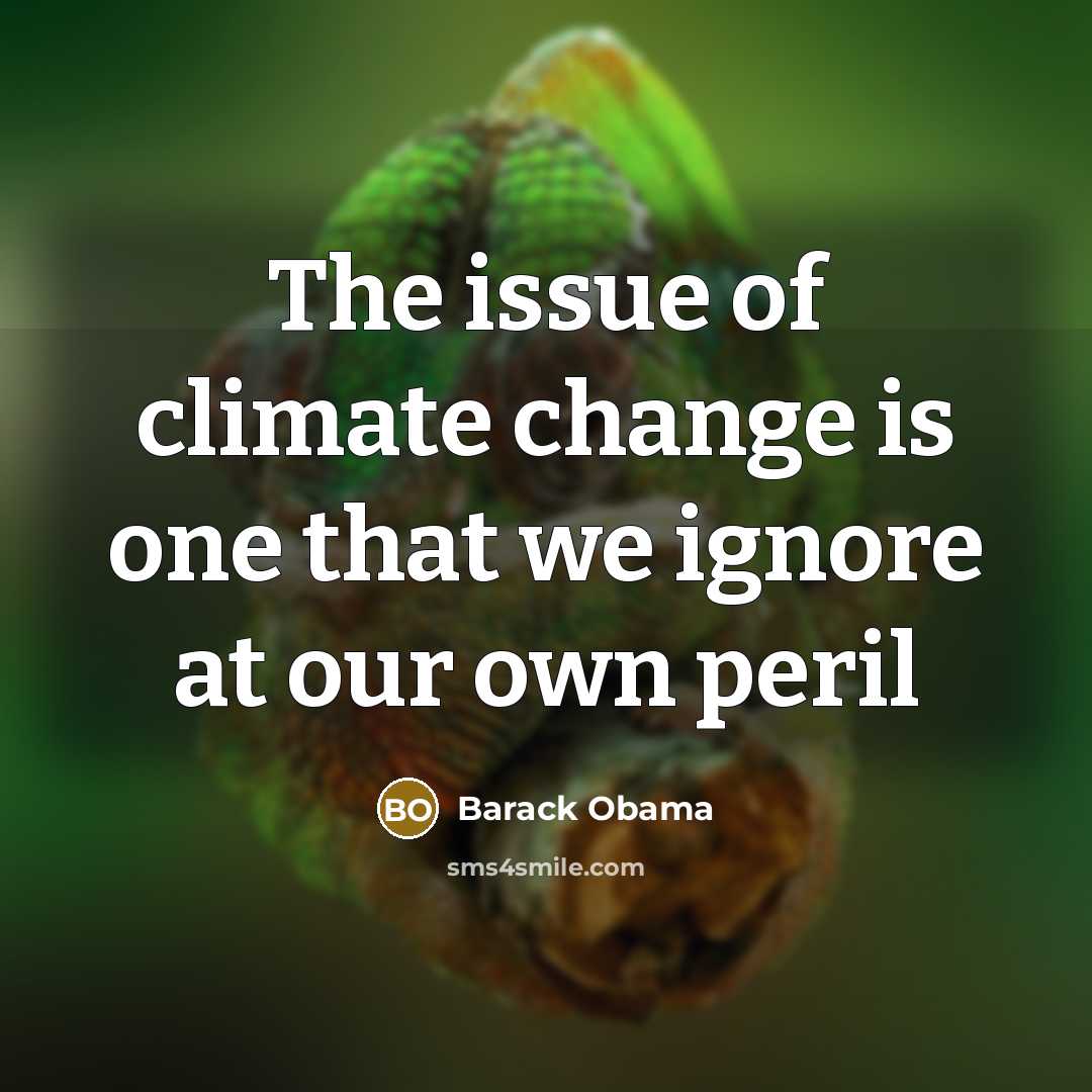 “The issue of climate change is one that we ignore at our own peril” quote by Barack Obama