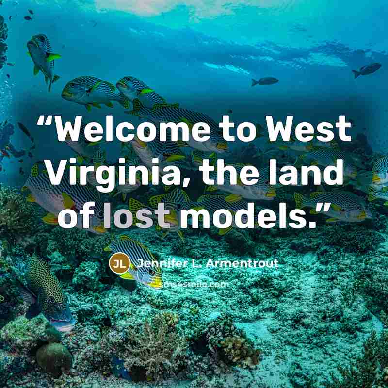 “Welcome to West Virginia, the land of lost models.” quote by Jennifer L. Armentrout