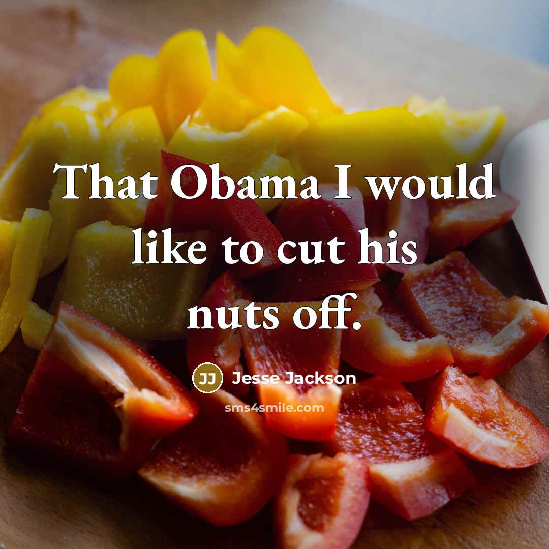 “That Obama I would like to cut his nuts off.” quote by Jesse Jackson